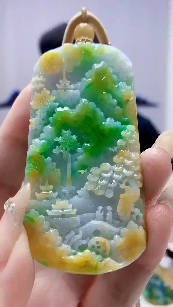 未镶嵌定制翡翠4868DD-毛货挂件82