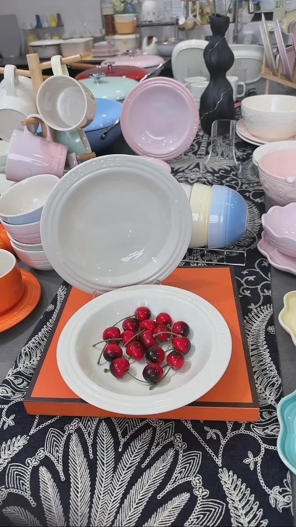 【闪购商品】瓷【2个装】奶油白草帽盘-20cm