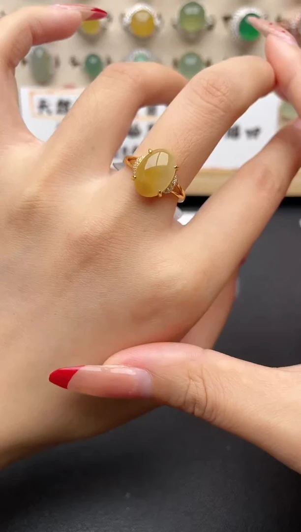 【闪购商品】翡翠戒指银S925镶嵌一物一证一礼盒