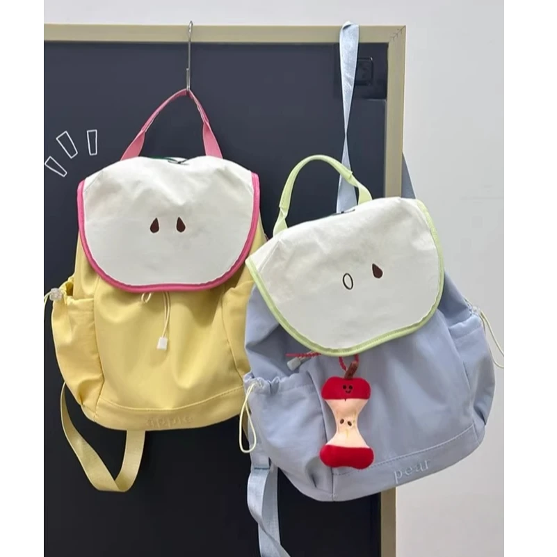 日系撞色双肩包女ins风大学生可爱水果少女书包轻便百搭旅行背包