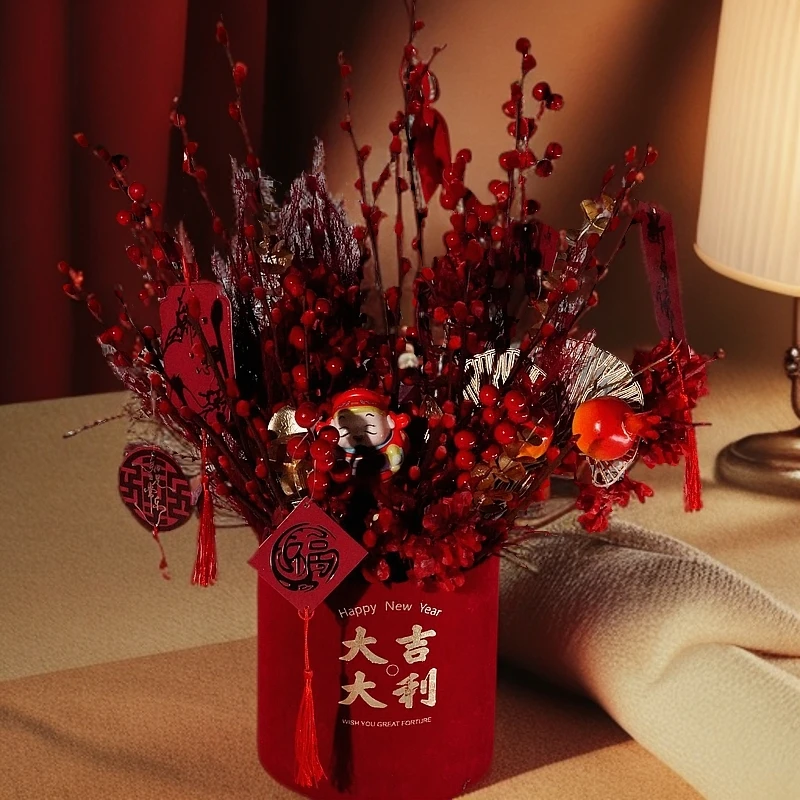 2025年爆款年宵花束D款【新春福桶（大）+配饰】热门家庭装饰花束送女友送朋友送长辈同城配送小时达