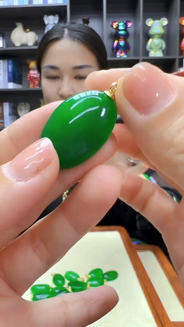 翡翠14K金镶嵌颈饰丹丹diy劲饰