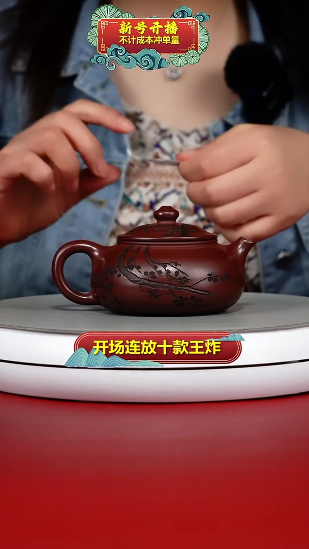 茶壶紫砂李传荣龙血砂梅花寒江170CC