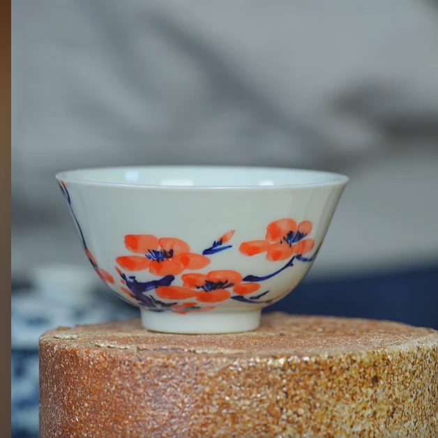 【樊匠专属】写意梅花撇口杯