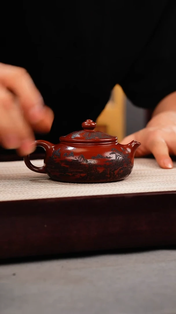 茶杯紫砂龙血砂 寒江 幽谷风
