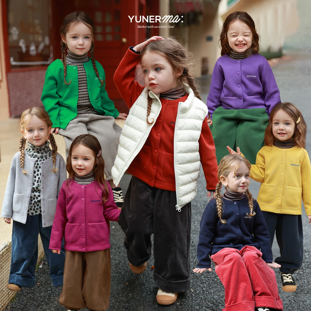 宝宝幼儿园秋冬加绒卫衣开衫允儿妈女童冬季新款加厚外套儿童上衣
