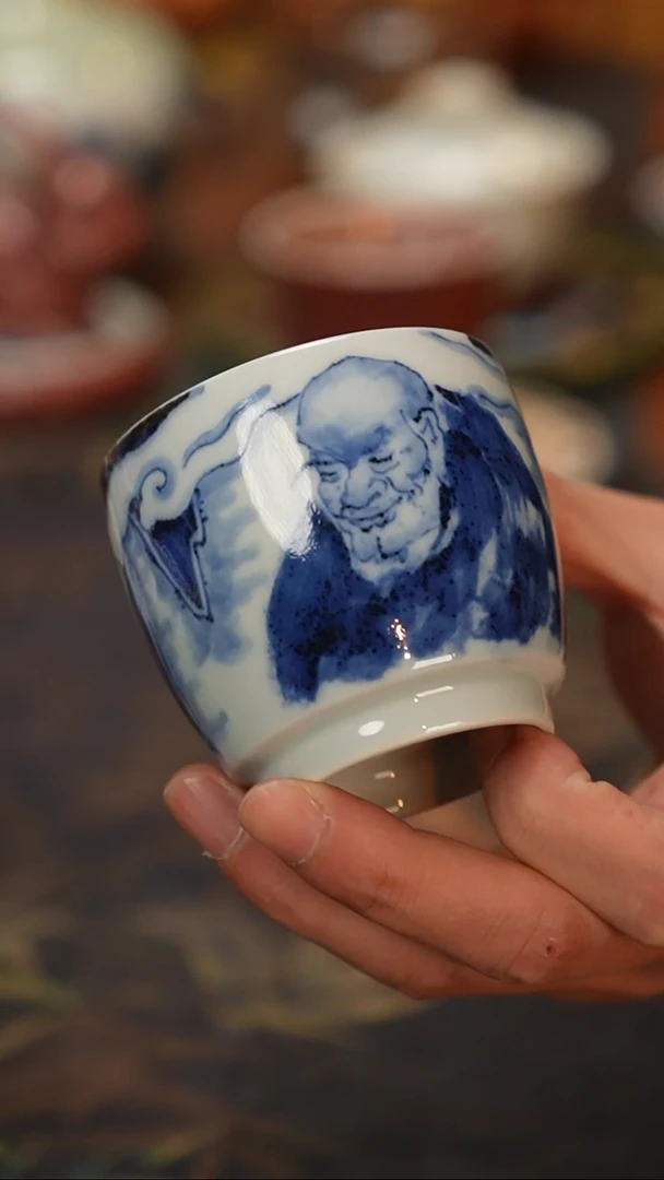 康亭守艺禅悟图腰鼓杯