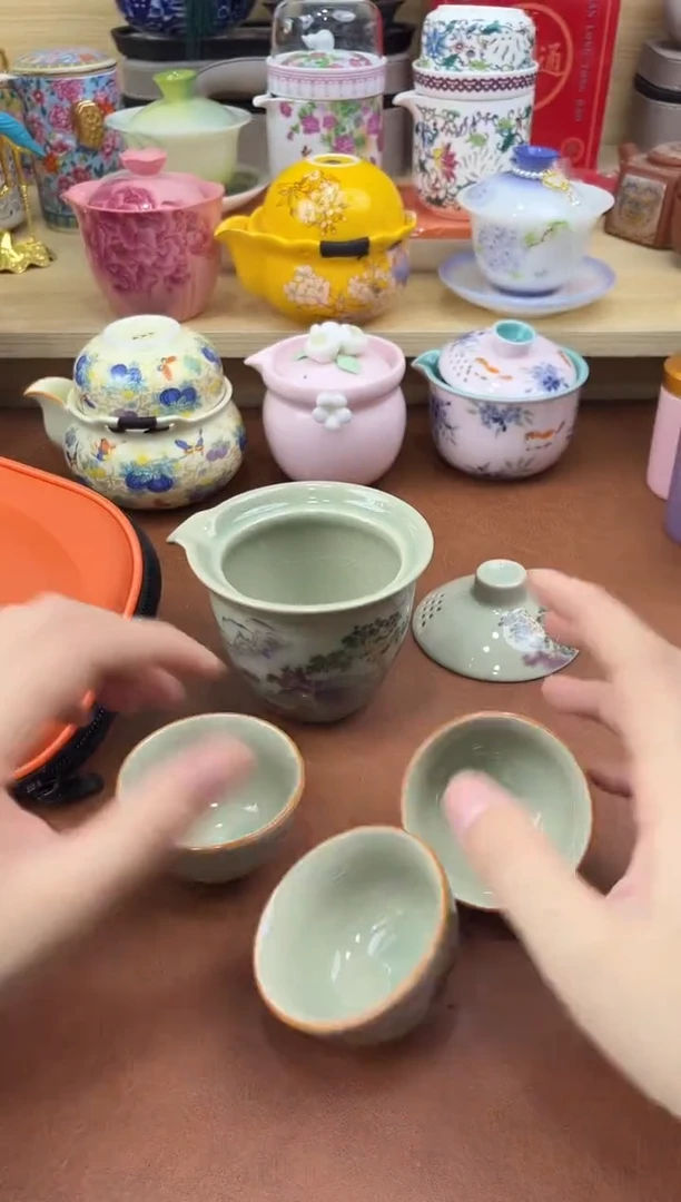 陶陶瓷茶具摆件旅行套组