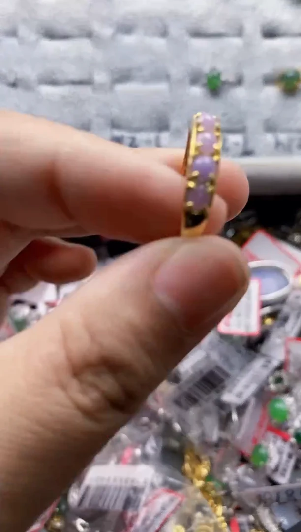 翡翠戒指银S925镶嵌9999---6