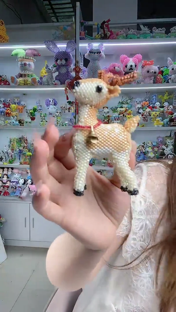 玻璃1713卡2.5古董珠圣诞小鹿材料包1套