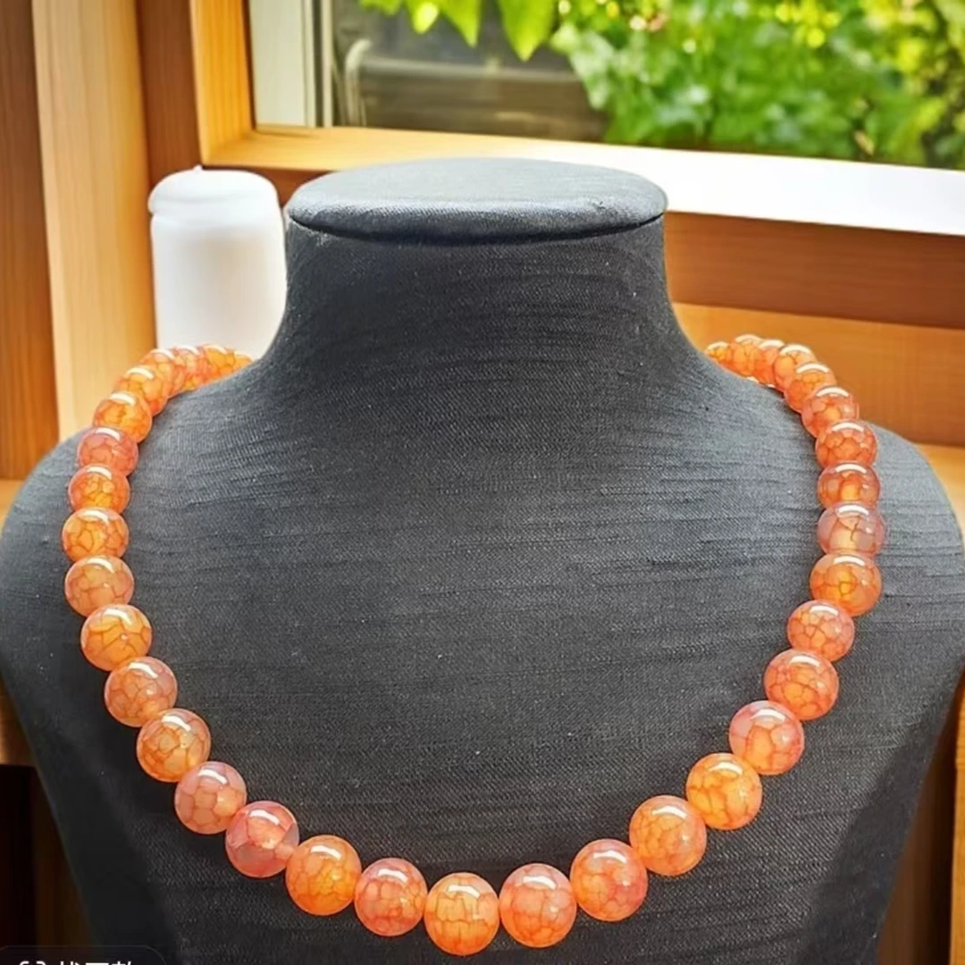 【甄选】正品 地火连心高端 冰裂玛瑙项链