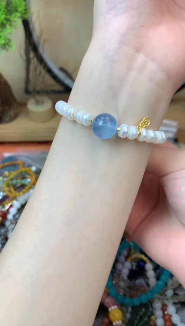 【闪购商品】淡水珍珠手绳银S925镶嵌1149