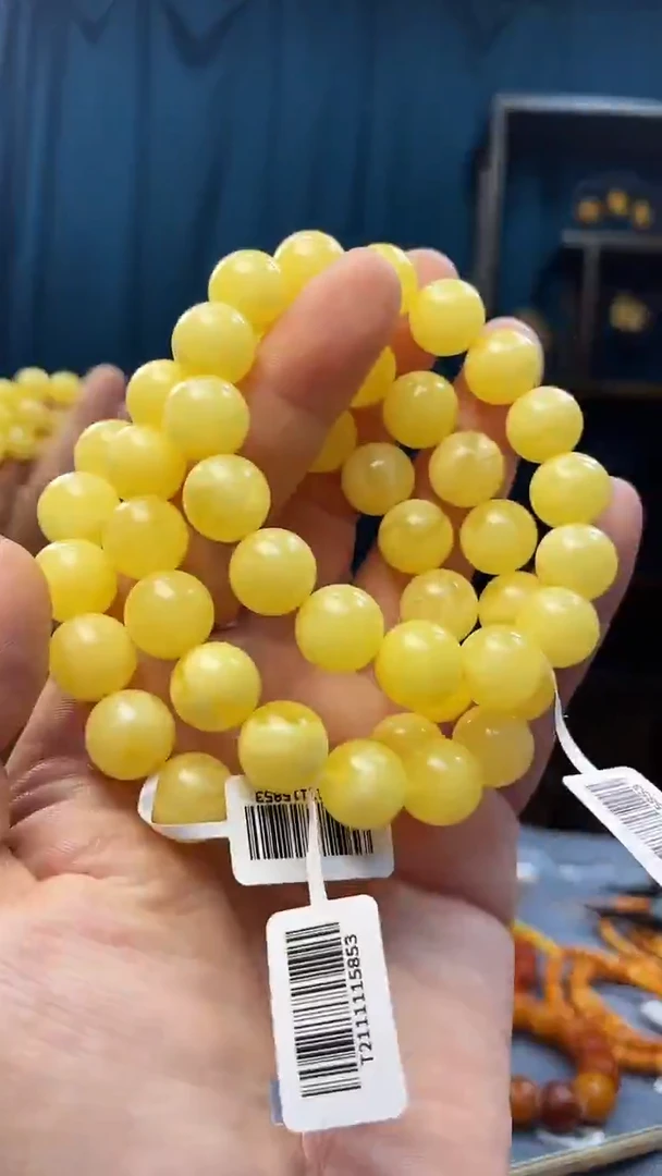 手串琥珀未镶嵌蜜蜡圆珠手串（多样性发其一）