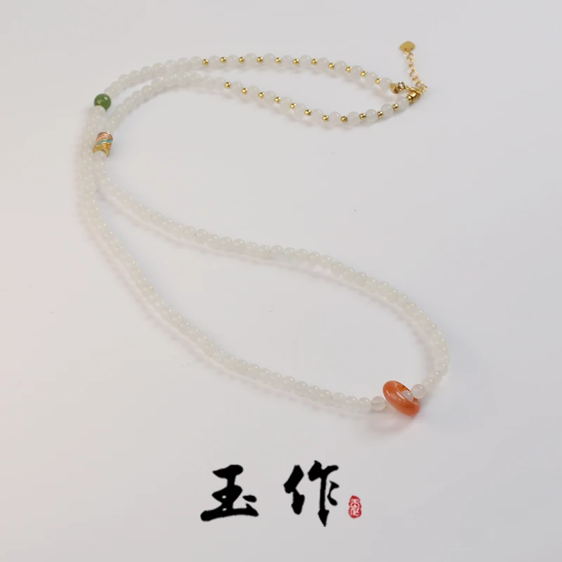 玉作和田玉 白玉万能链 4*6mm diy036 多样性发货
