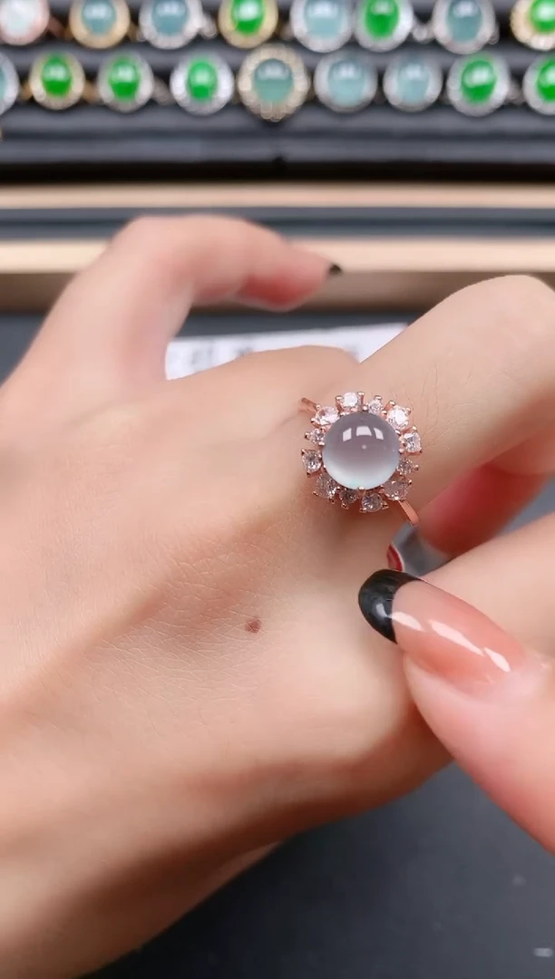 翡翠戒指银S925镶嵌11111