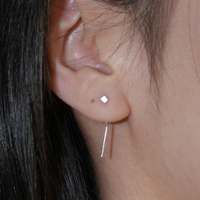 合金耳饰 【沐光之玥】原创耳线款甜美女耳饰简约设计感耳线百搭