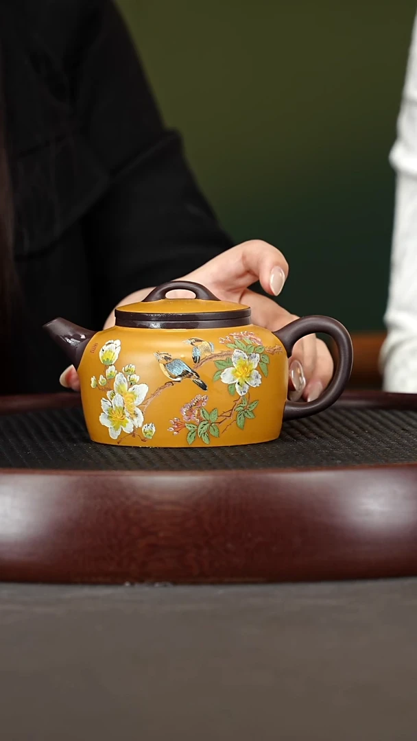 茶壶紫砂80ZCP花开烂漫 黑墩头250cc