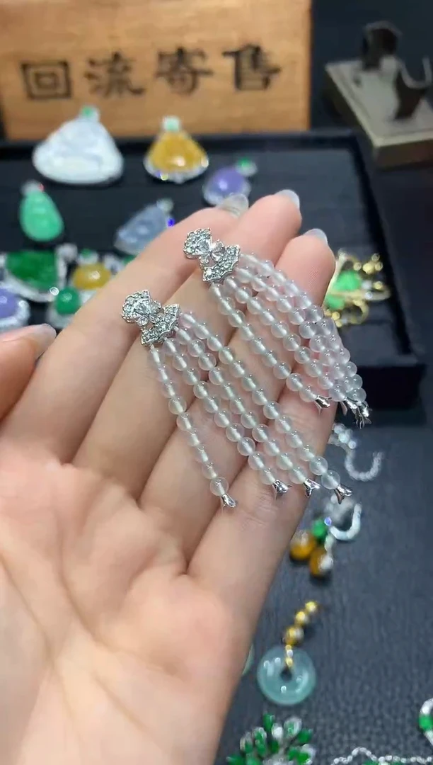 翡翠18K金镶嵌耳饰尾款