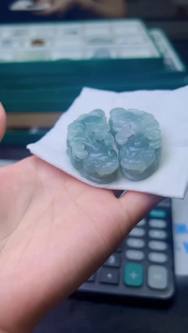 未镶嵌定制翡翠天然翡翠A货  一对