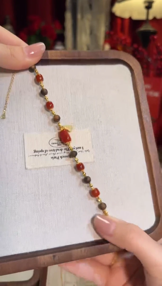 【闪购商品】南红玛瑙手链银S925镶嵌随型