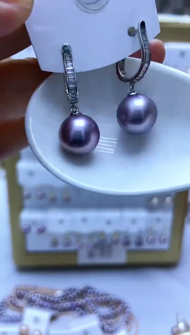 银S925镶嵌耳饰淡水珍珠71