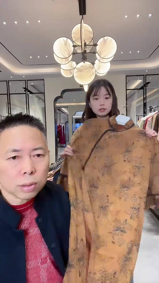 真丝香云纱长款定制旗袍 999 均码