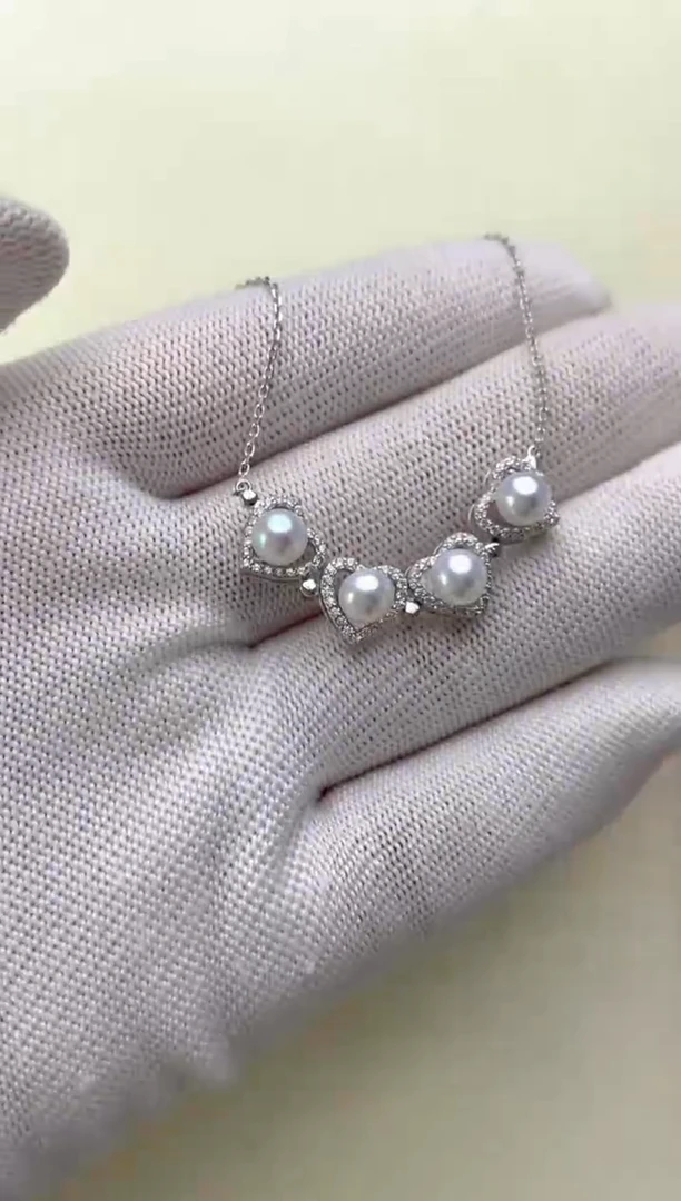 【闪购商品】淡水珍珠吊坠(赠链)银S925镶嵌5-5.5mm花吊坠