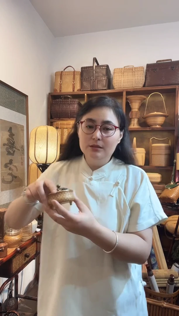 纯手工精编竹编香炉