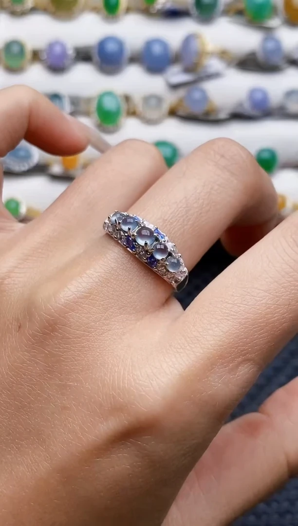 银S925镶嵌戒指翡翠4965