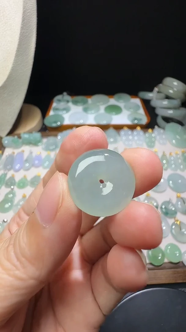 吊坠(不含链)未镶嵌翡翠平安扣尺寸19*5.8mm