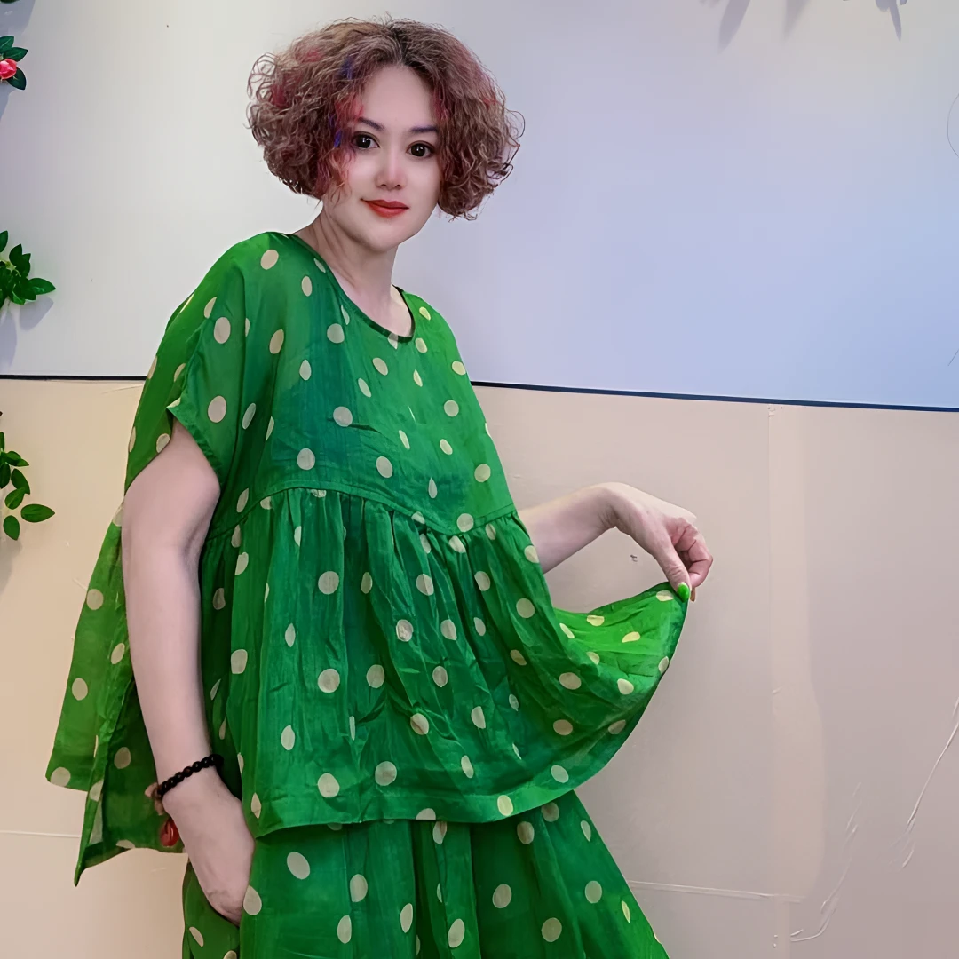 {欧洲站}梦姐同款时尚苎麻娃娃衫