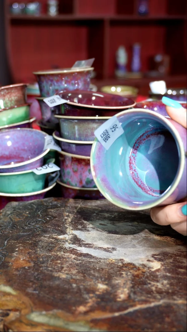 摆件 精品窑变钧瓷茶器