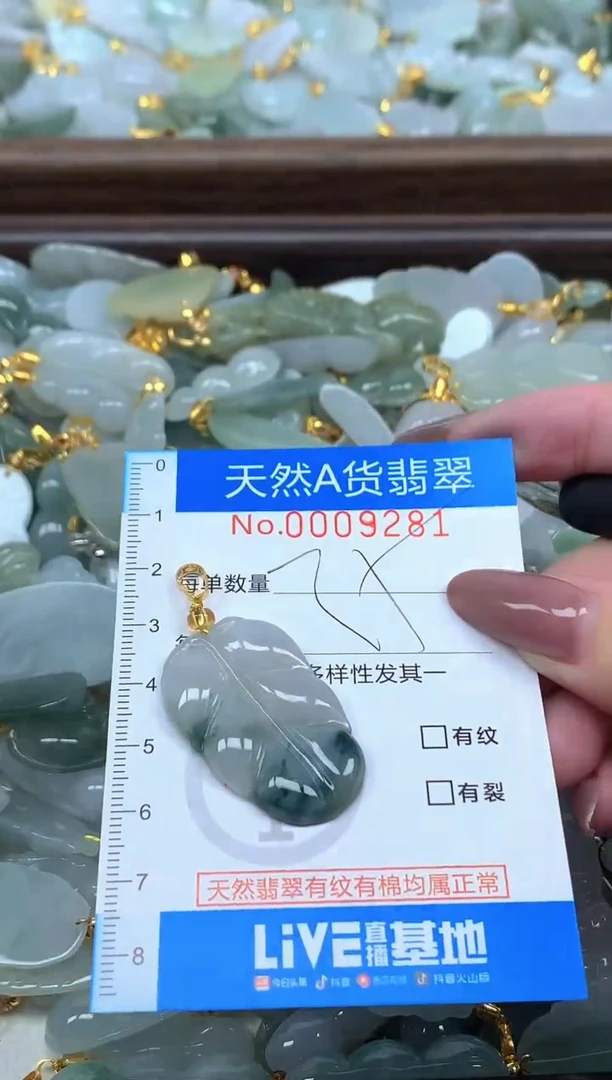 颈饰未镶嵌翡翠净货挂件-9281