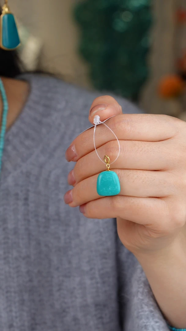 【闪购商品】绿松石吊坠(不含链)18K金镶嵌1