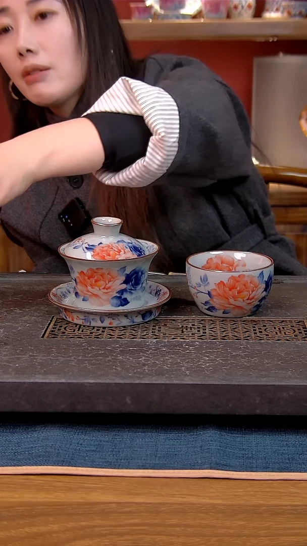 简装家用款2件套 老陶泥开片纹陶瓷茶具