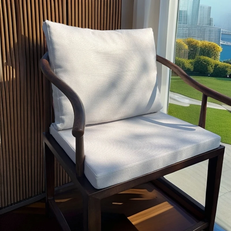 茶椅坐垫腰靠一体圈椅太师椅靠背护腰红木沙发中式茶椅防滑坐垫