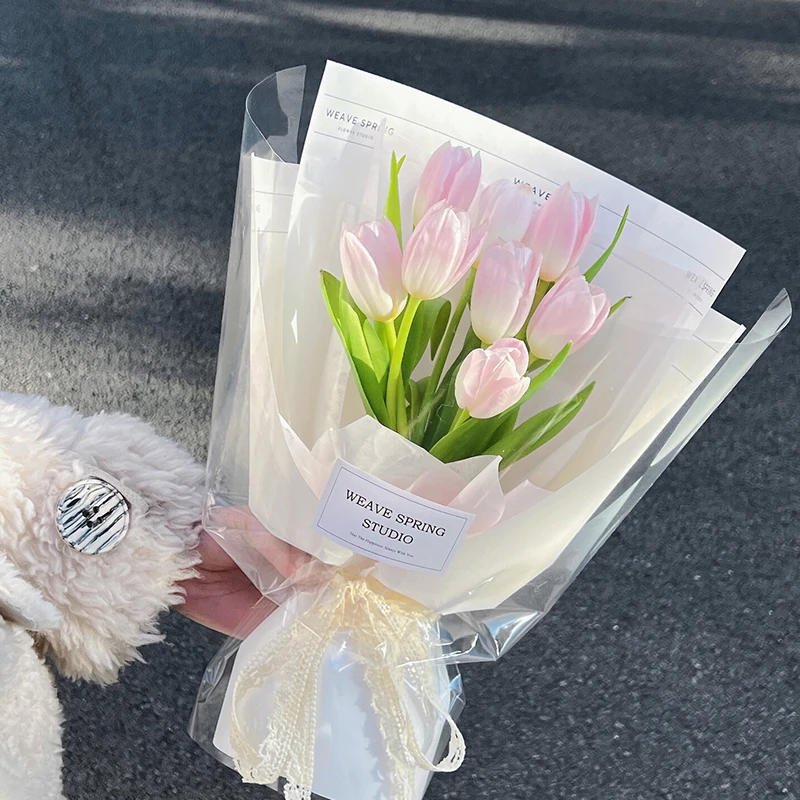 【郁见美好】8枝粉色郁金香鲜花束送朋友送恋人送闺蜜生日鲜花花店送花上门鲜花礼物