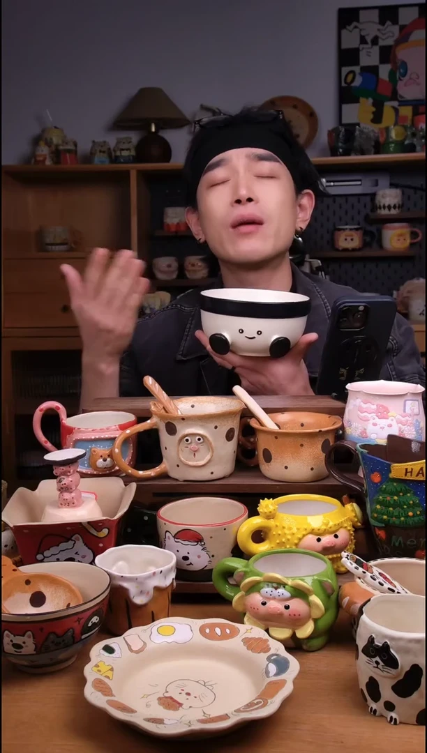碗陶景德镇可爱设计师款陶瓷