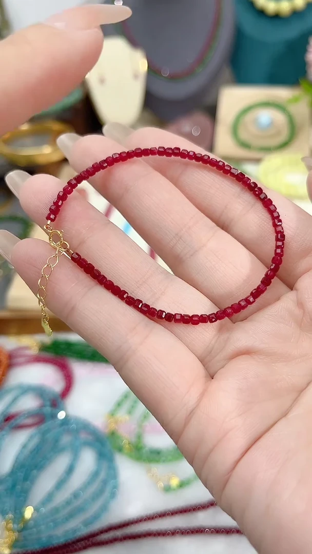 【闪购商品】红宝石手链银S925镶嵌姨妈56