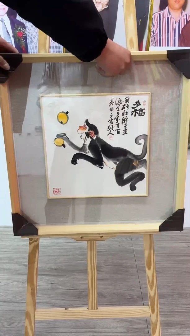 【闪购商品】绘画王冠人-1平尺-写意-带框