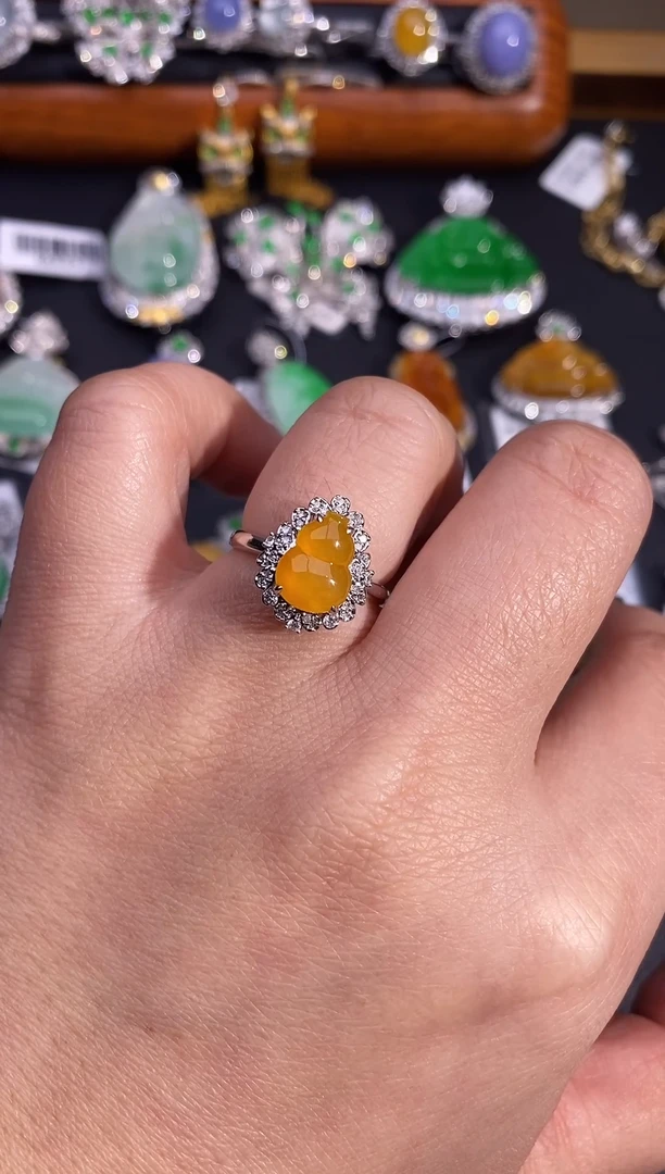 【闪购商品】翡翠戒指18K金镶嵌戒指