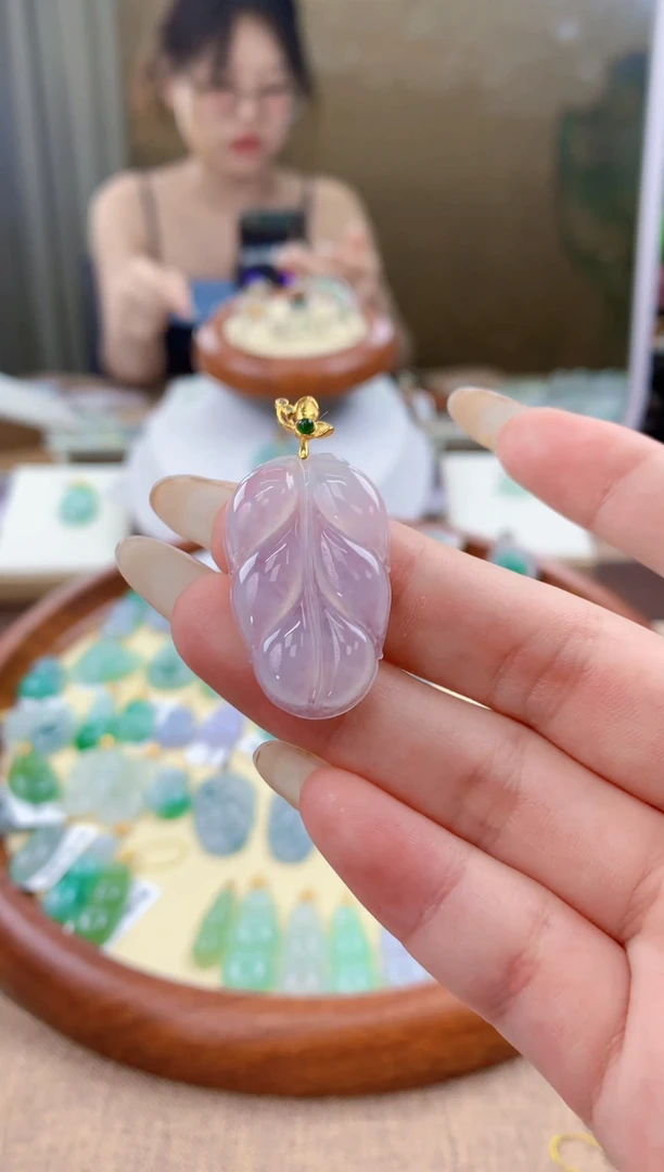 翡翠银S925镶嵌颈饰天然A货翡翠挂件
