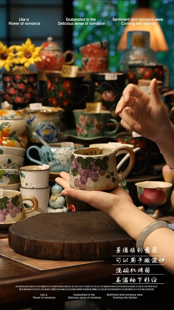 陶瓷景德镇高温釉下彩手工手绘款式@A0714@