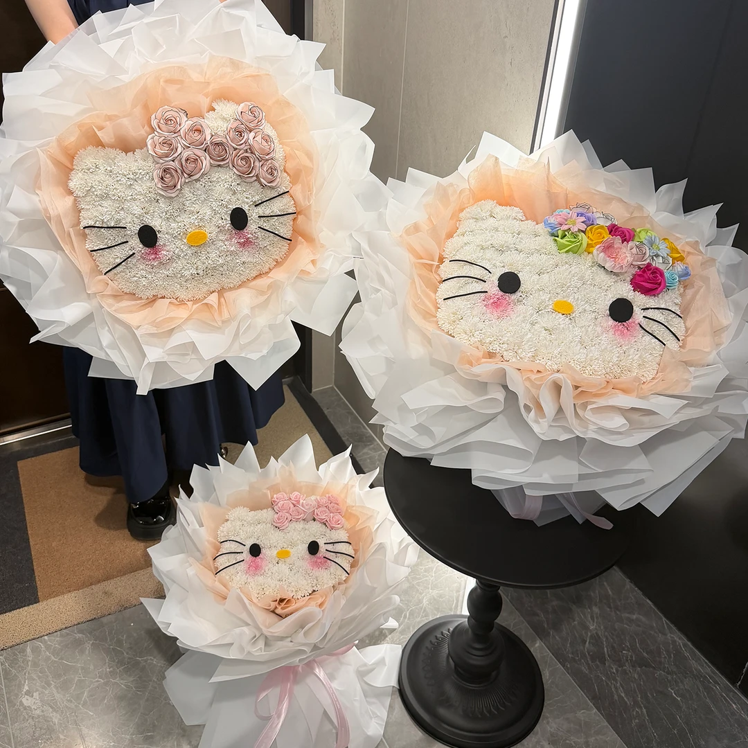 HelloKitty玩偶大花束永生花香皂花送女朋友告白生日情人节礼物