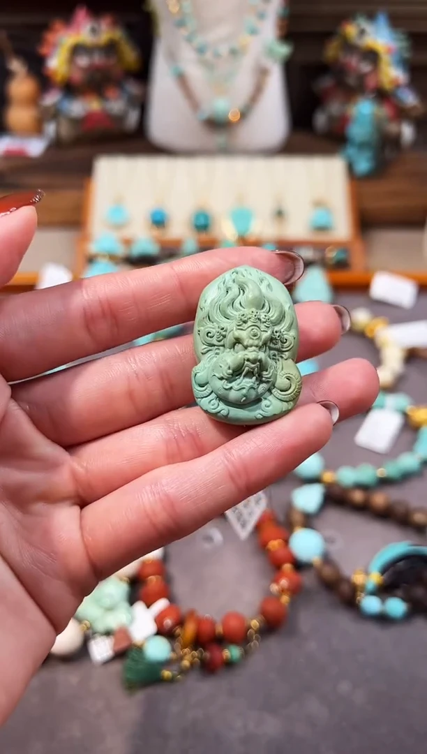 未镶嵌绿松石配饰李飞虎绿松石大黑天配饰