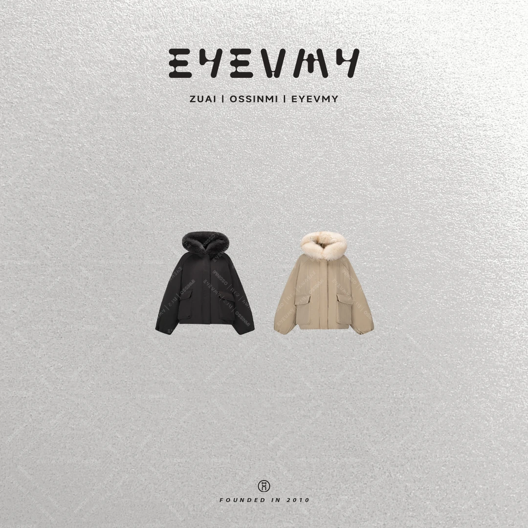 【藏肉派克】芬兰进口狐狸毛90白鹅绒皮草微皱肌理感外套WT54PWK007