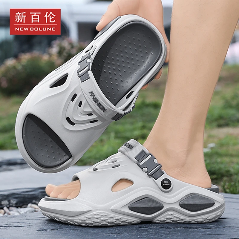 NEW BOLUNE/新百伦男士夏季2025新款软底防滑休闲透气沙滩鞋拖鞋