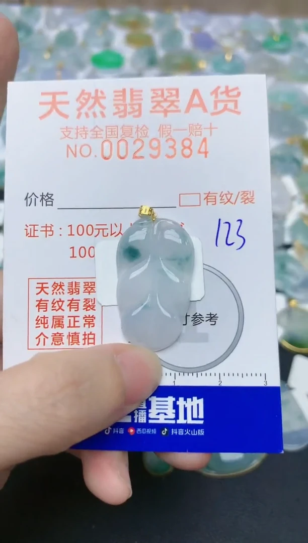 翡翠18K金镶嵌颈饰天然翡翠A货