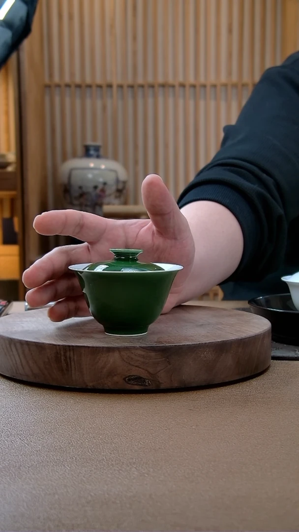 【闪购商品】文俊窑翠欲念手盖碗