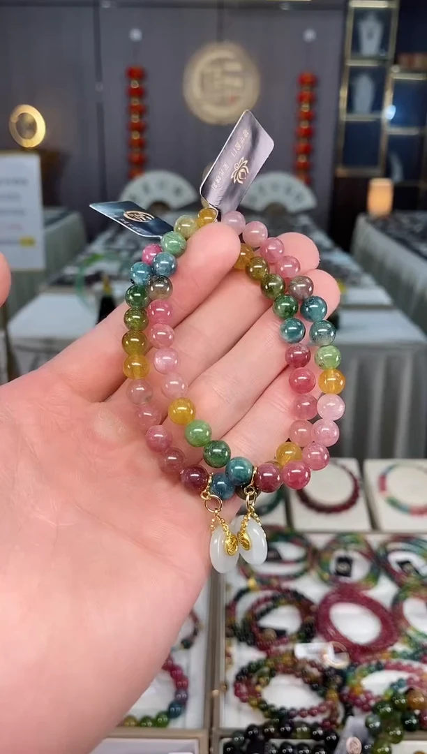 未镶嵌老矿碧玺色标单圈手串7mm+碧玺xion多样性发一条